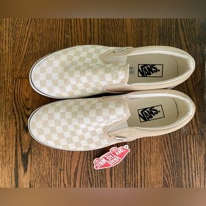 VANS Slip On, Beige and white checkered